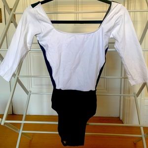 Unworn custom colorblock ELEVE leotard, Size Med
